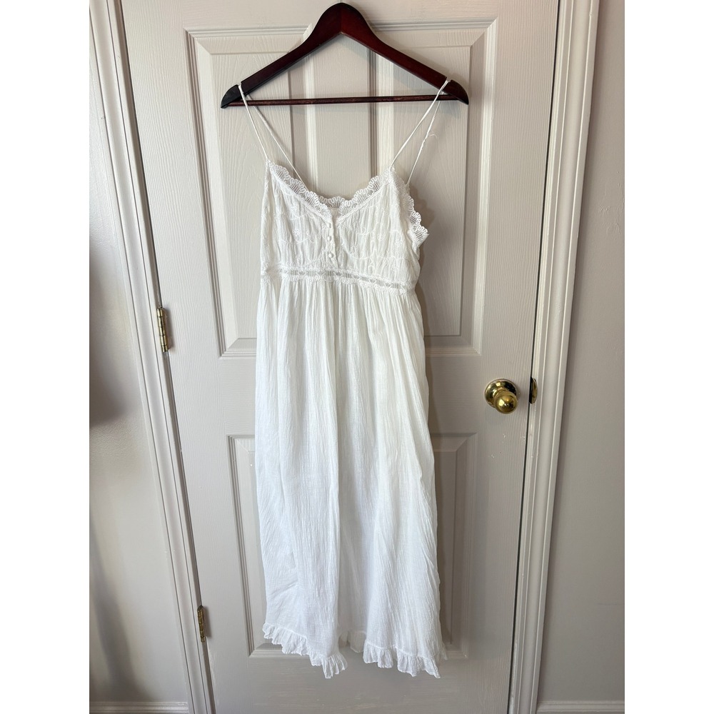 Character Vintage Nightgown Women White Cotton Gauze Lace Cottagecore Boho